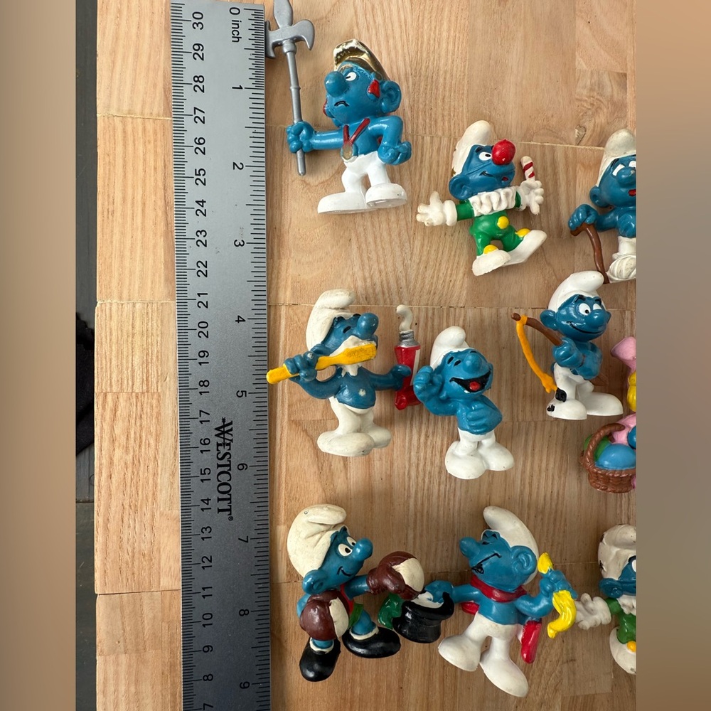 Schleich Smurf Vintage Figurines 1970’s-80’s 16 Piece Miniature PVC Collectibles - Picture 7 of 7